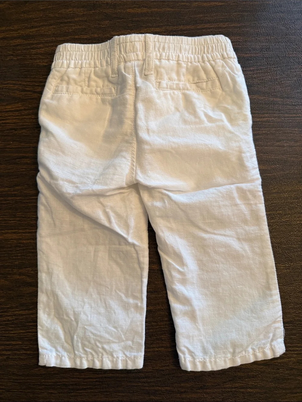GAP White Drawstring Linen-Blend Kids Pants